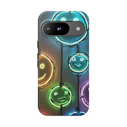Colorful Neon Smiley Face Phone Case - Tough & Stylish Protection