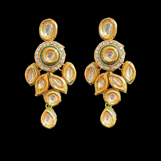 DER550 kundan earrings ( SHIPS IN 1 WEEK )