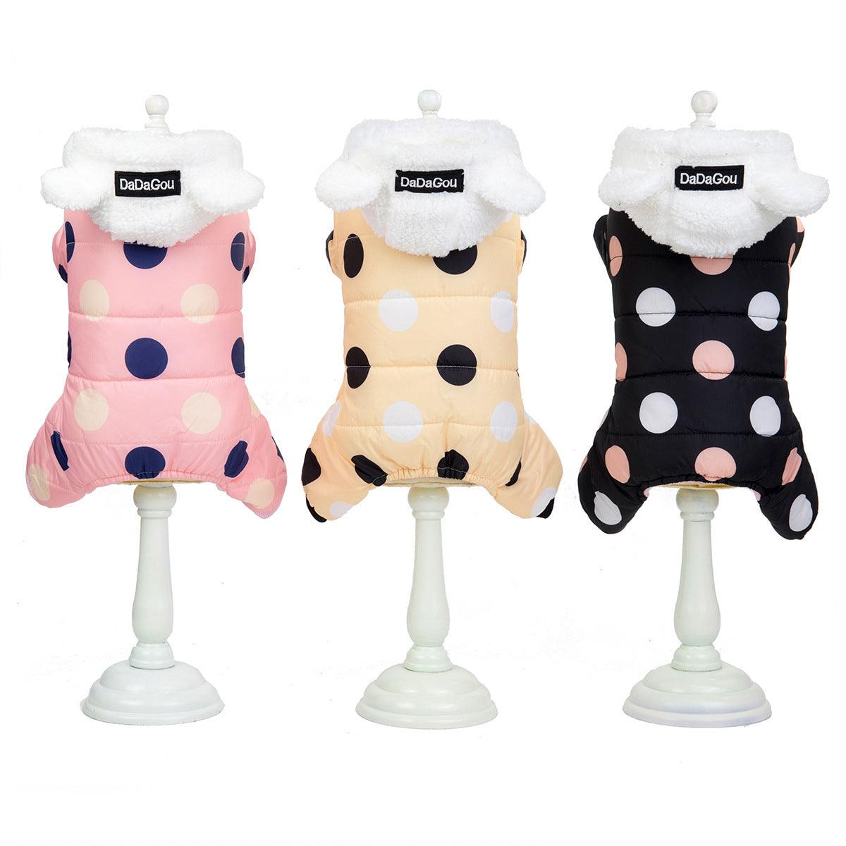 Polka Dot Four-leg Dog Warm Coat