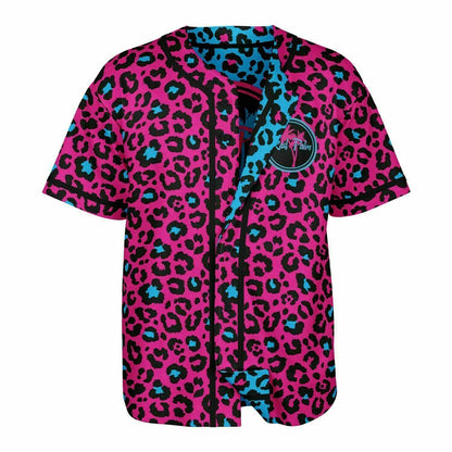 Pink and Blue Leopard Reversible Baseball Jersey
