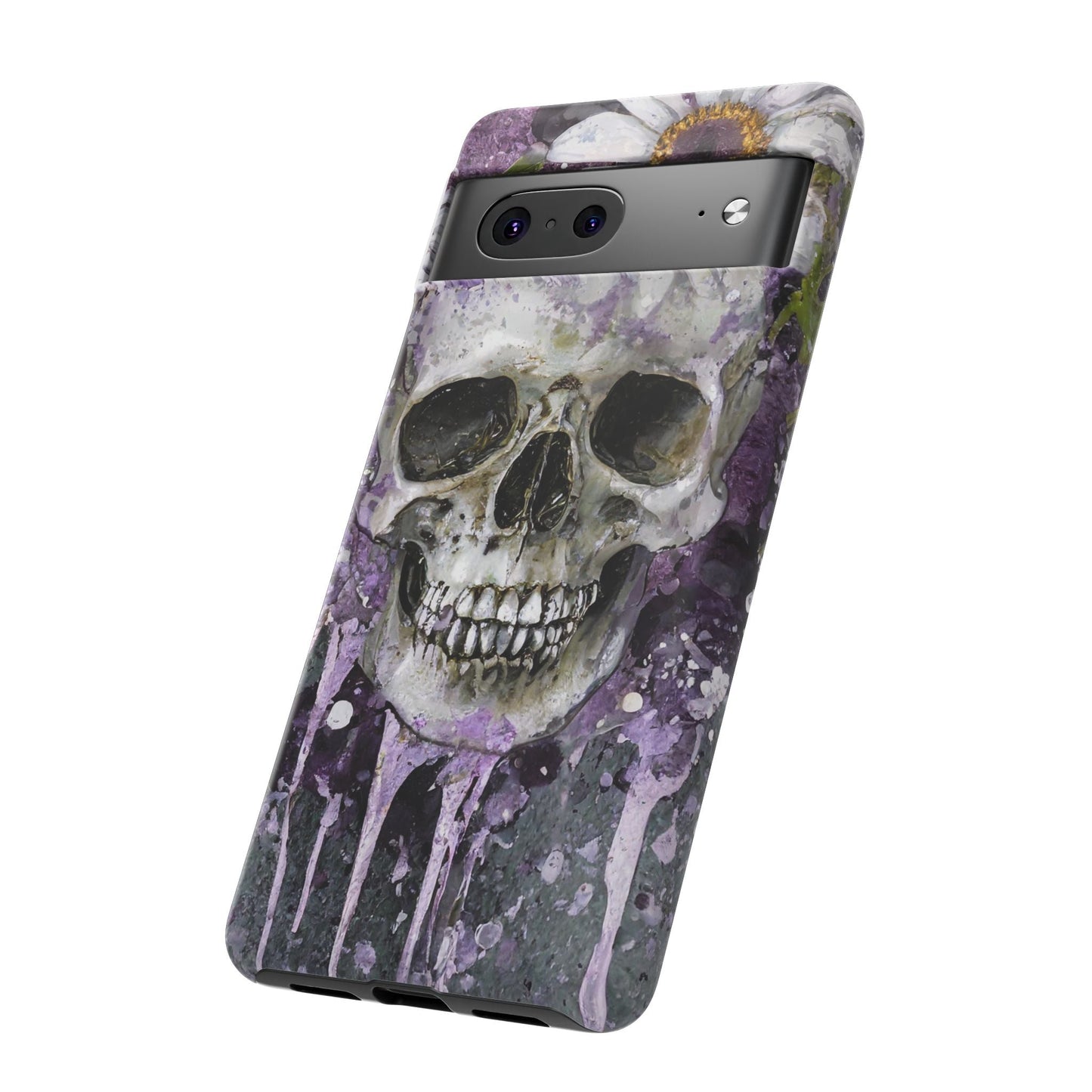 Plum Skull and Daisy Tough Phone Case