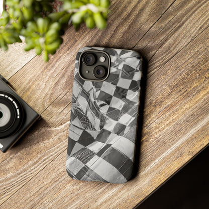Abstract Checker Print Tough Phone Case