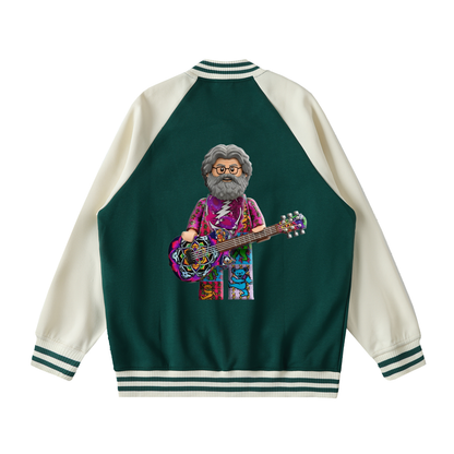 Jerry Garcia Top Hat Two Tone Raglan Sleeve Varsity Jacket
