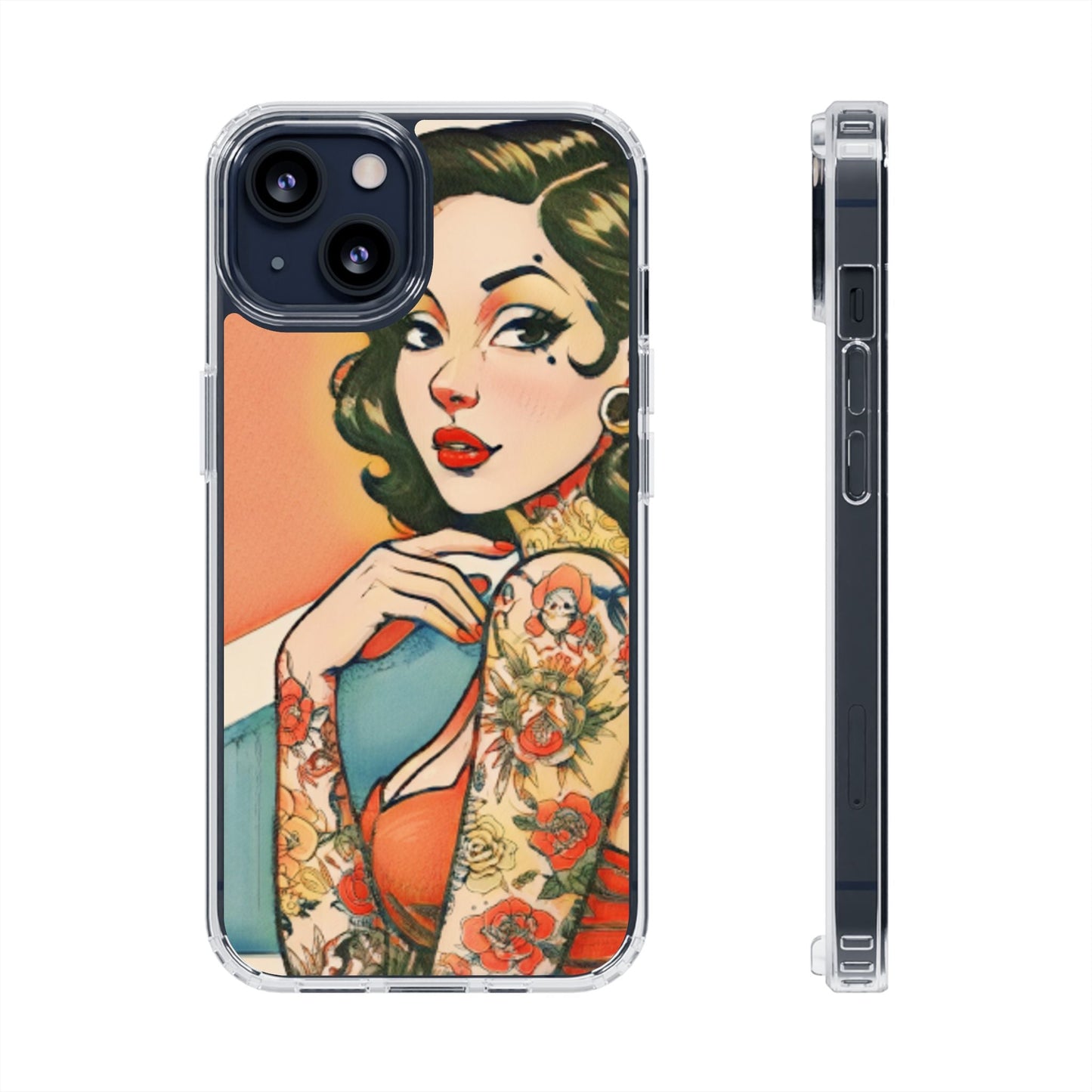 Retro Pin Up Clear Phone Case