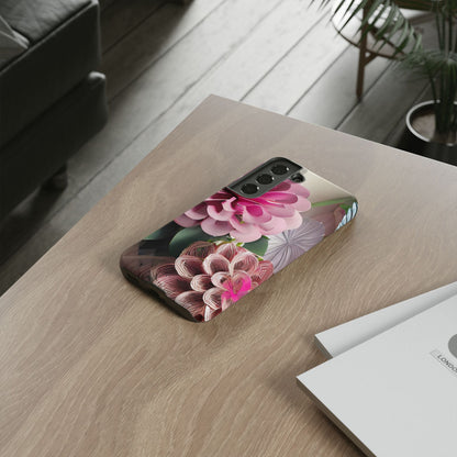 Elegant Paper Flowers Tough Phone Case