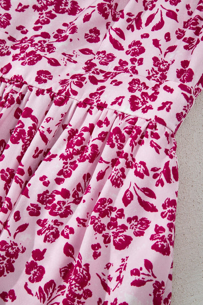 Floral Cutout Back Square Neck Maxi Dress