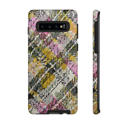 Purple Plaid Floral Artistic Tough Phone Case
