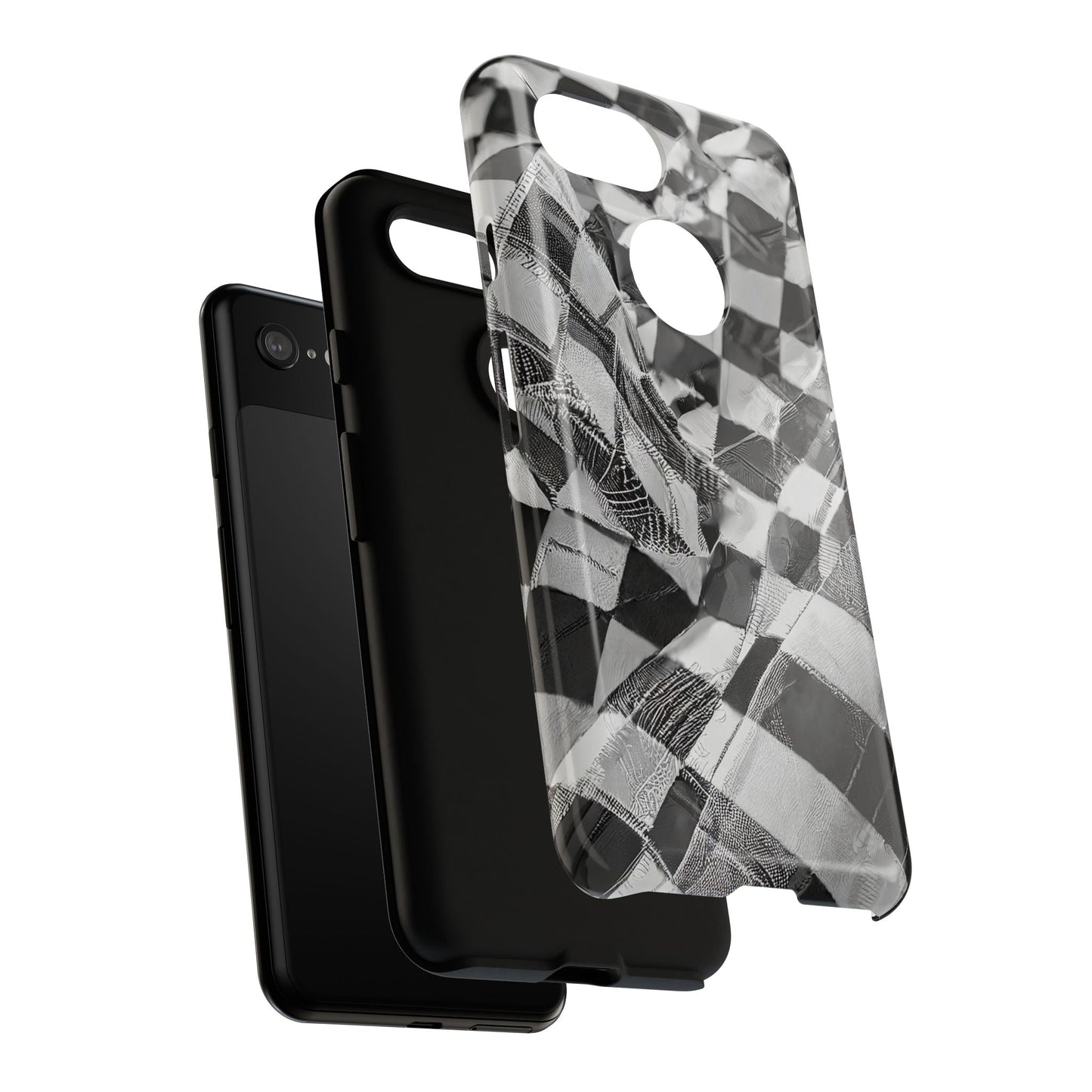 Abstract Checker Print Tough Phone Case