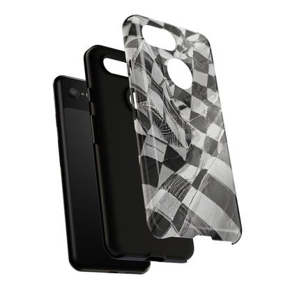 Abstract Checker Print Tough Phone Case