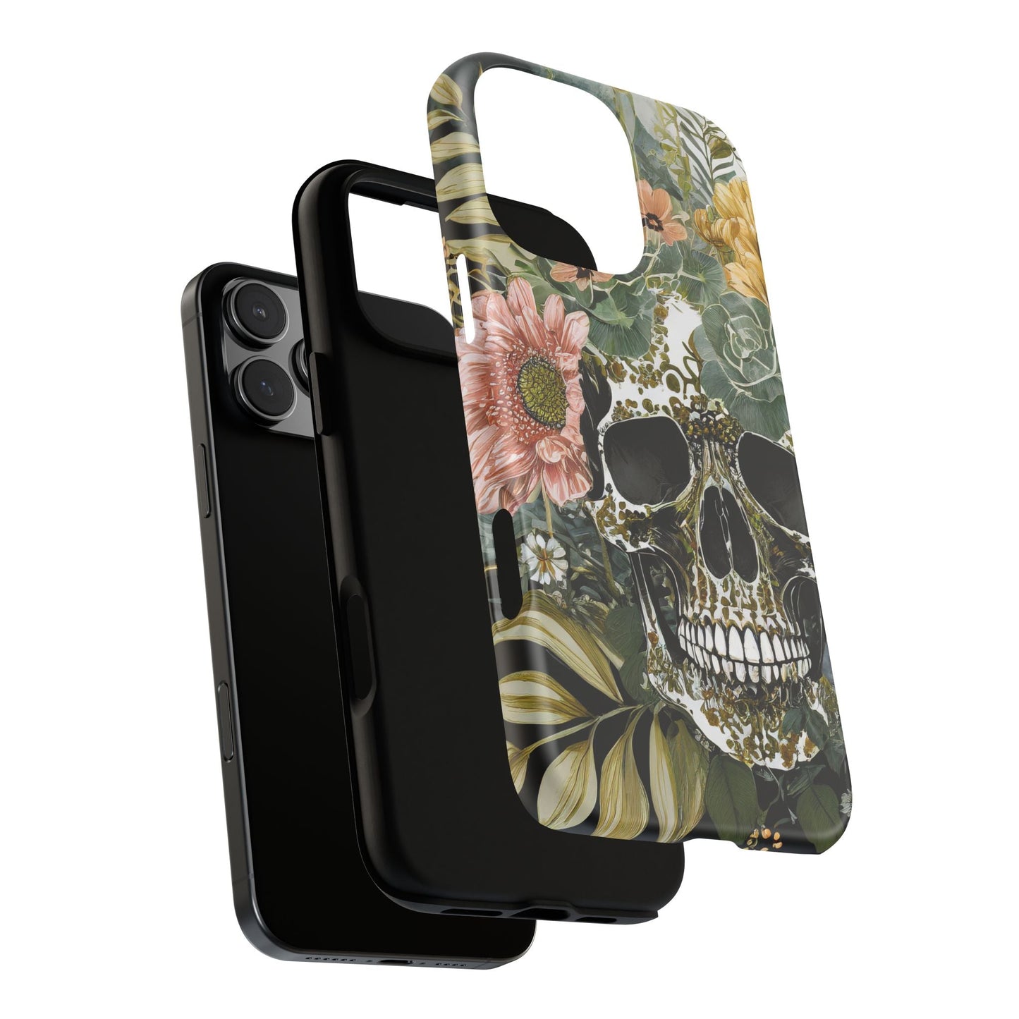 Floral Skull Tough Phone Case