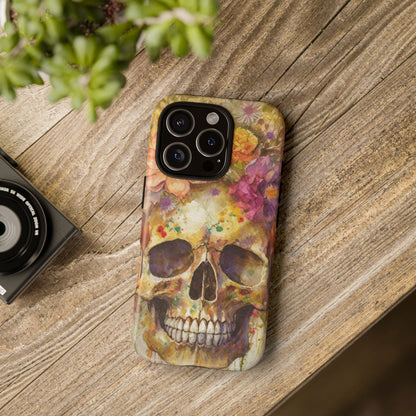 Unique Floral Skull Tough Phone Case