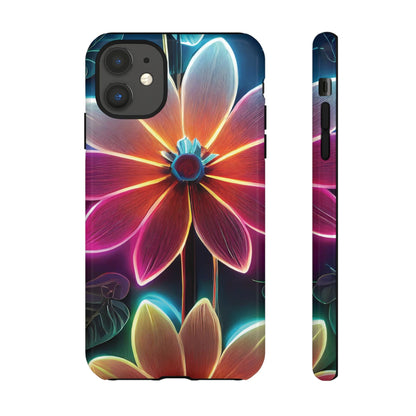 Vibrant Neon Flowers Tough Phone Case