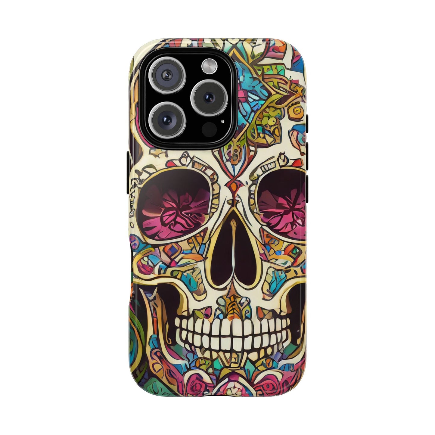 Colorful Sugar Skull Tough Phone Case