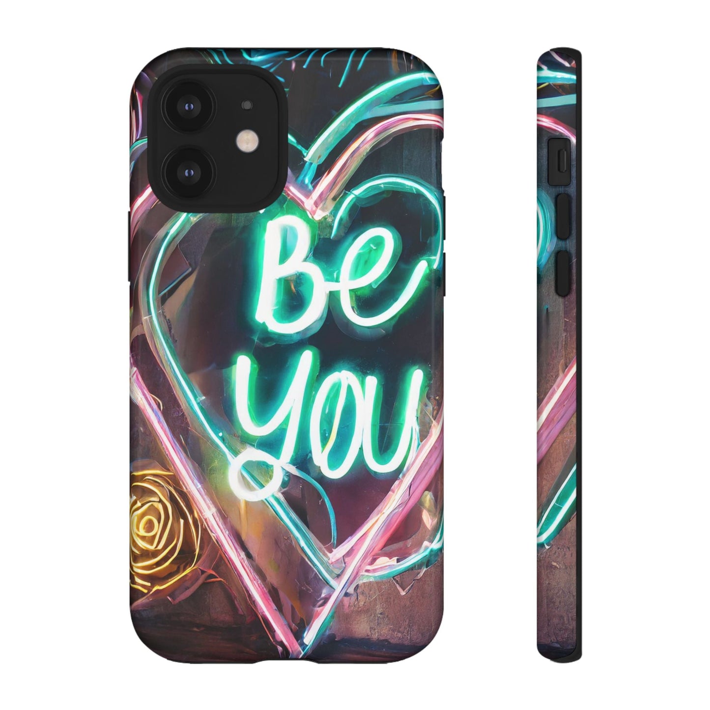 Be You Colorful Neon Heart Tough Phone Case