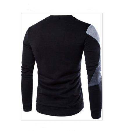 Men's Cotton Colorblock Patchwork Sweatshirt - Geometric Design