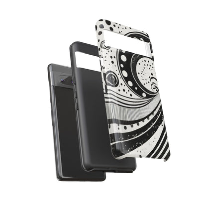 Artistic Black & White Swirl Tough Phone Case