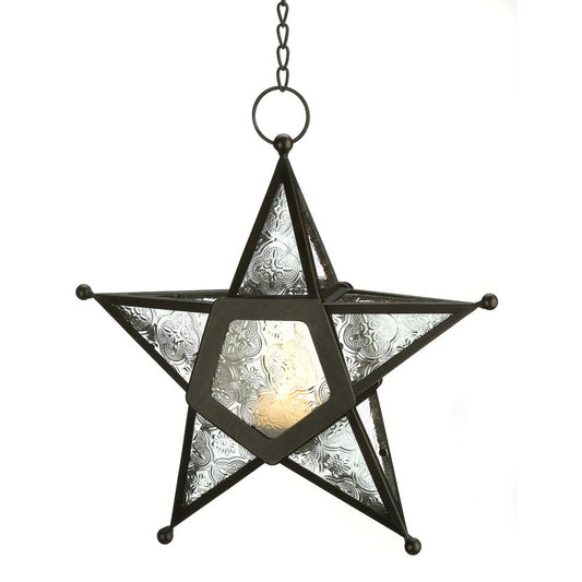CLEAR GLASS STAR LANTERN