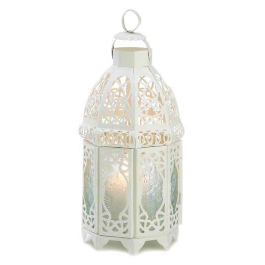 WHITE LATTICE LANTERN