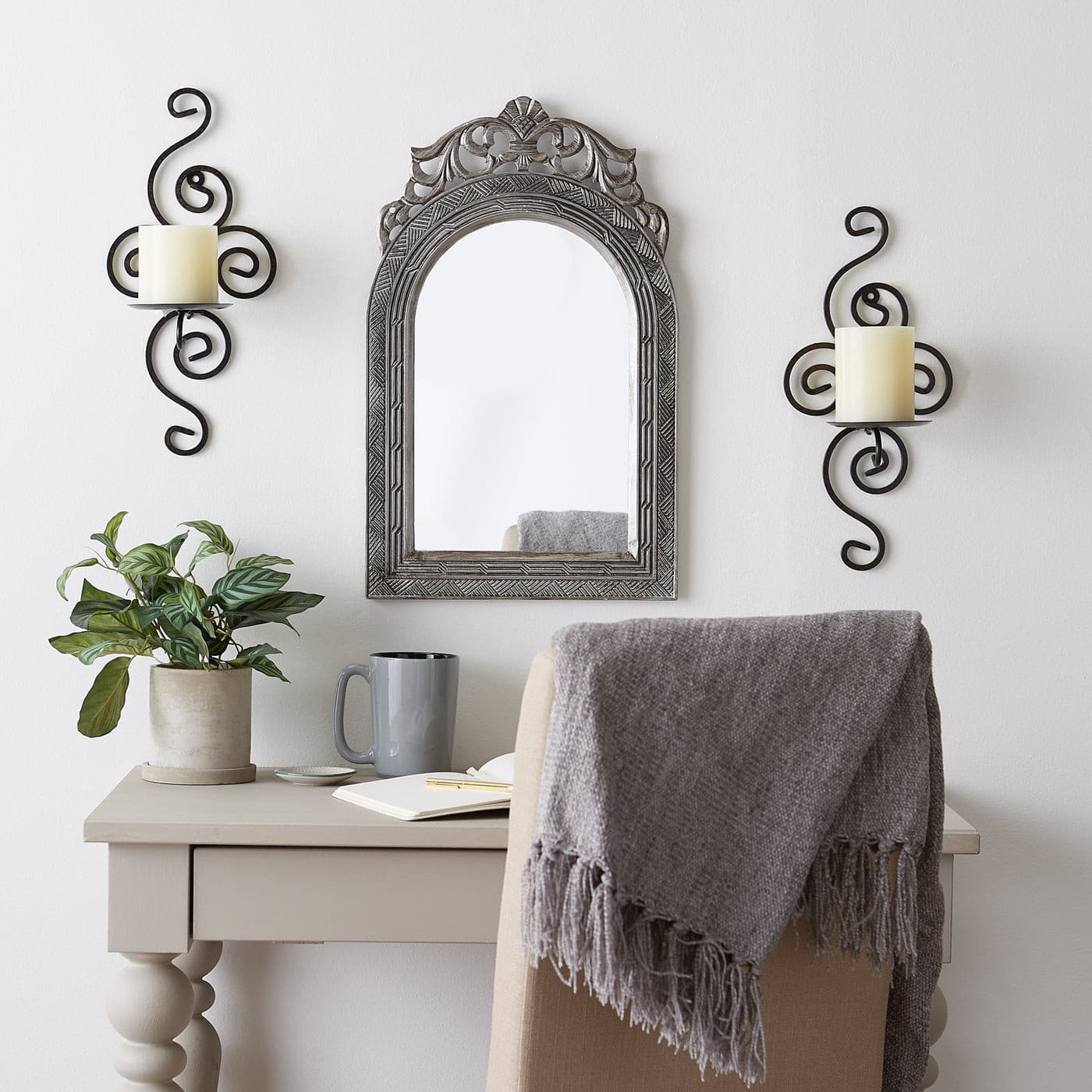 SCROLLWORK CANDLE SCONCES