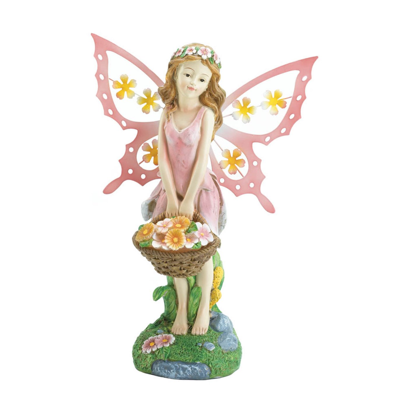 SOLAR PINK FAIRY GARDEN FIGURINE