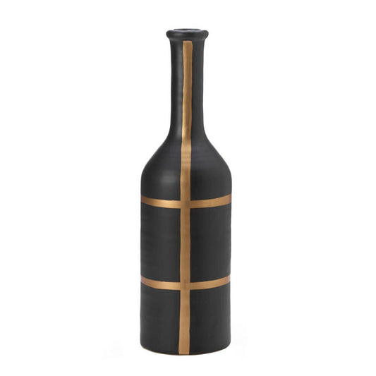 IBERIA BLACK AND GOLD VASE