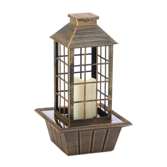 BRONZED LANTERN TABLETOP FOUNTAIN