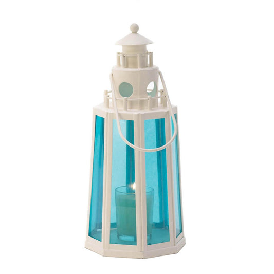 OCEAN BLUE LIGHTHOUSE CANDLE LAMP