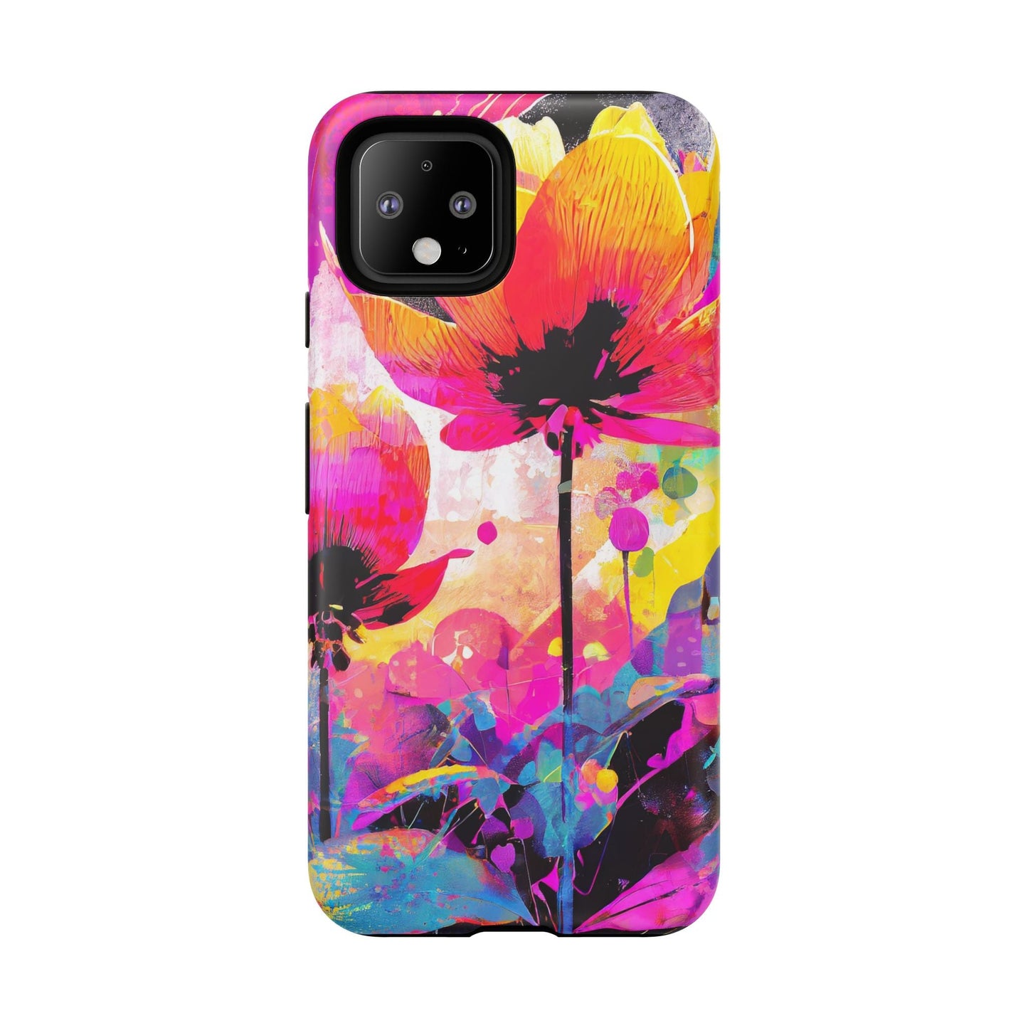 Neon Floral Tough Phone Case