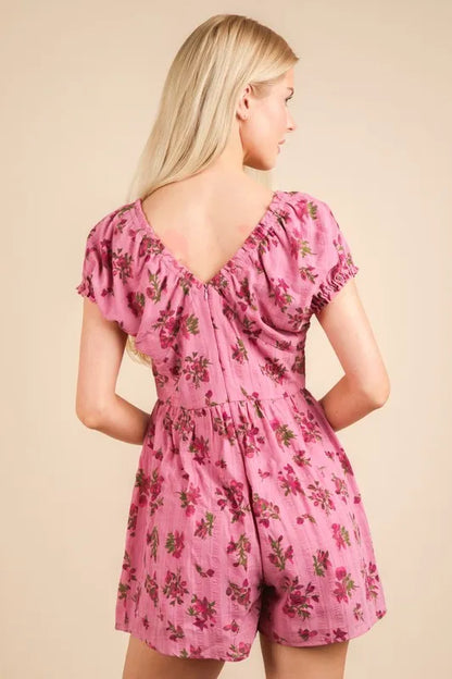 VERY J Floral Printed Ruffle Romper