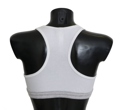 Dolce & Gabbana White Cotton Sport Stretch Bra Underwear