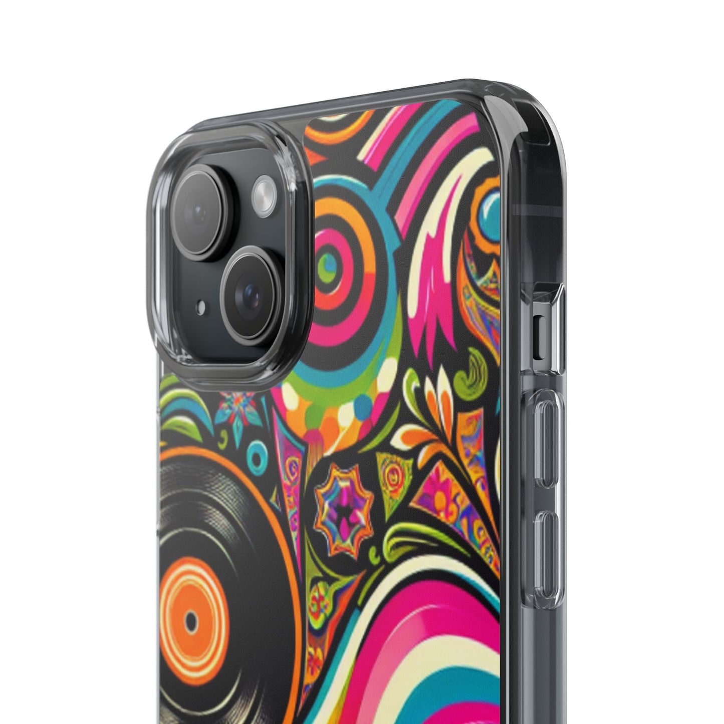 Colorful Vinyl Record Clear Phone Case