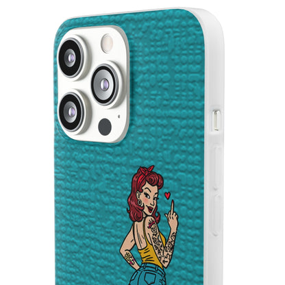 Sassy Pin-Up Stupid Boys Teal Flexi Phone Case