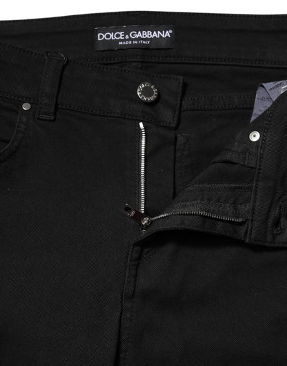 Dolce & Gabbana Black Cotton Skinny Mid Waist Denim Jeans