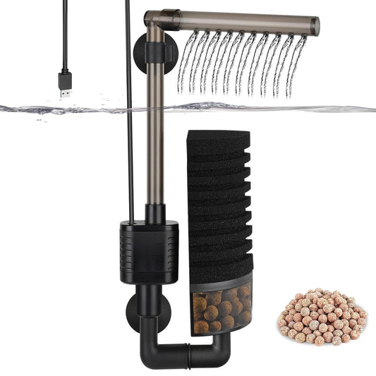 Ultra-Quiet USB Corner Bio-Filter & Aerator with Spray Bar