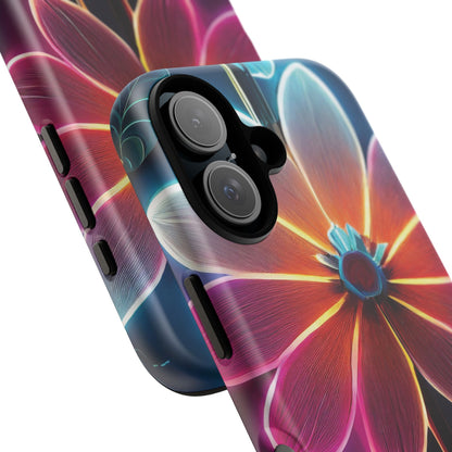 Vibrant Neon Flowers Tough Phone Case