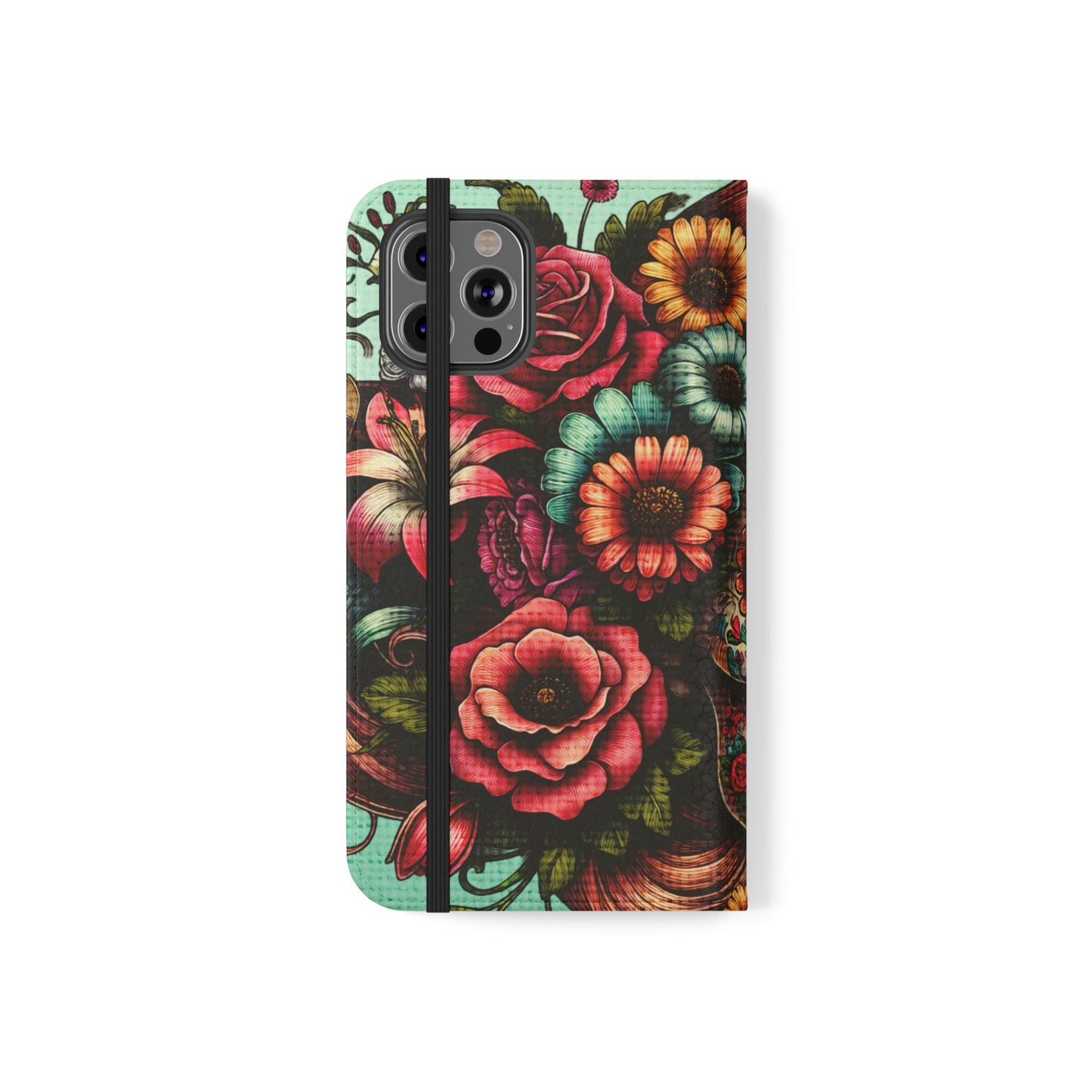 Sugar Skull Flip Wallet Phone Case