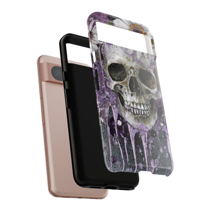 Plum Skull and Daisy Tough Phone Case