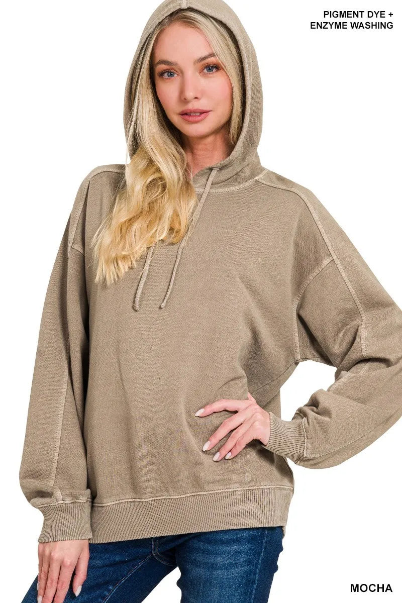 Garden Naked French Terry Pigment Dye & Enzyme Washing Hoodie