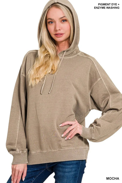 Garden Naked French Terry Pigment Dye & Enzyme Washing Hoodie