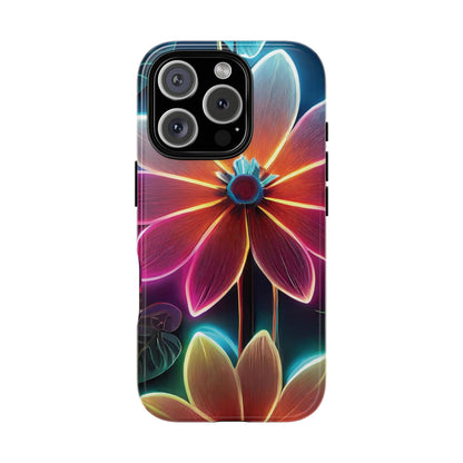 Vibrant Neon Flowers Tough Phone Case