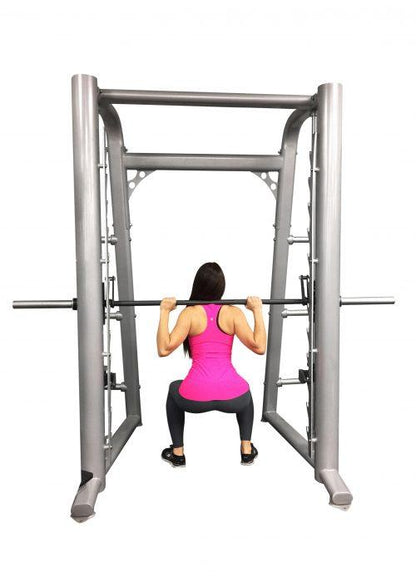 Smith Machine(85", 93") - Muscle D Fitness - Commercial Grade Smith Machine Plate Storage Black Silver