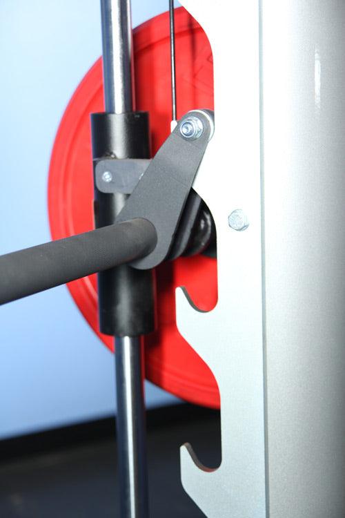 Smith Machine(85", 93") - Muscle D Fitness - Commercial Grade Smith Machine Plate Storage Black Silver