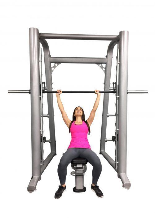 Smith Machine(85", 93") - Muscle D Fitness - Commercial Grade Smith Machine Plate Storage Black Silver