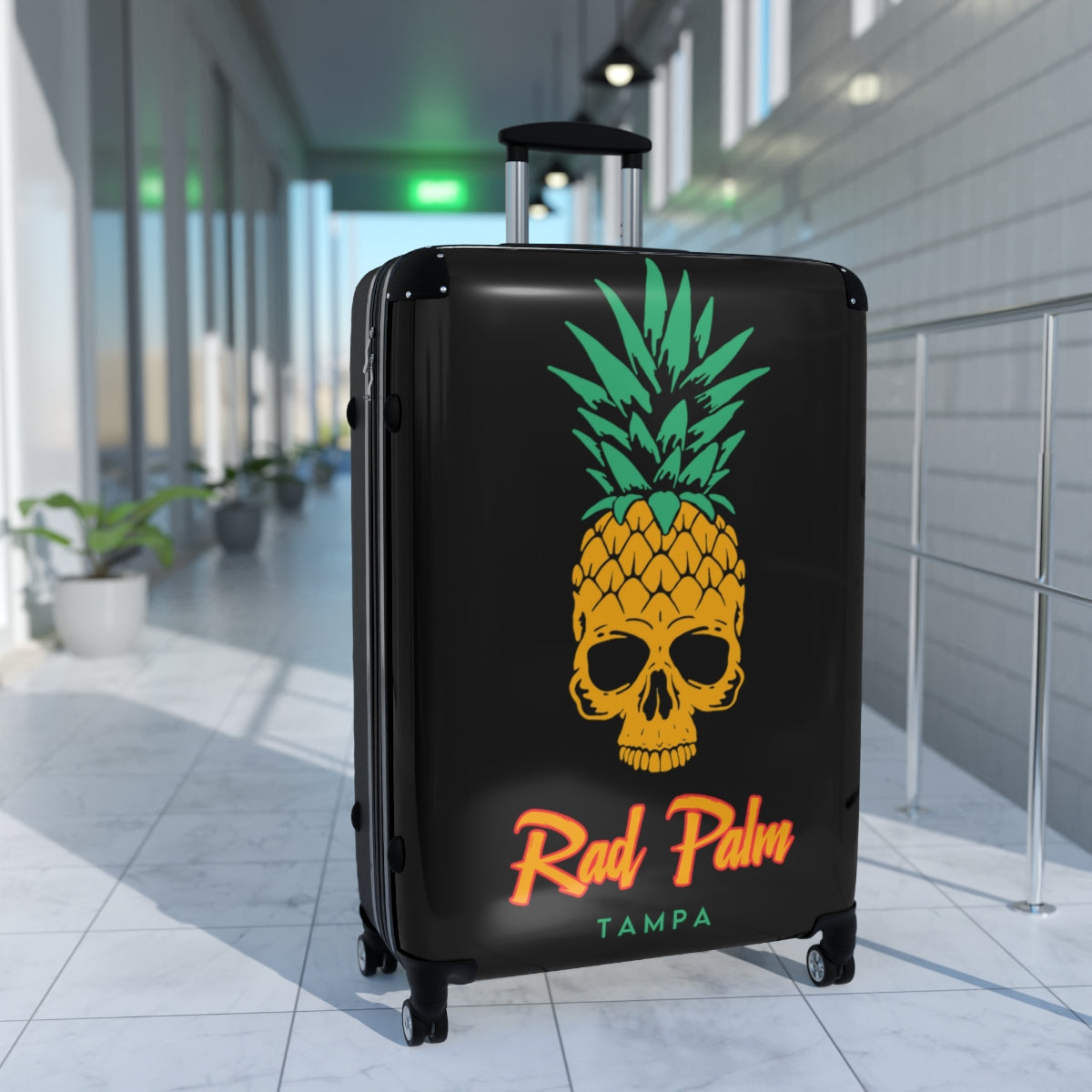 Rad Palm Pineapple Skull Travel Roller Bag