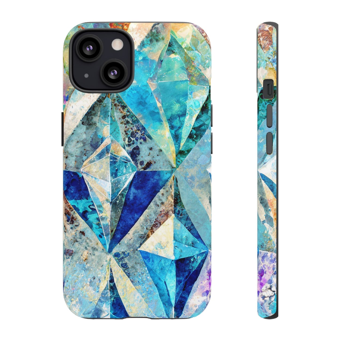 Diamond Blue Abstract Tough Phone Case