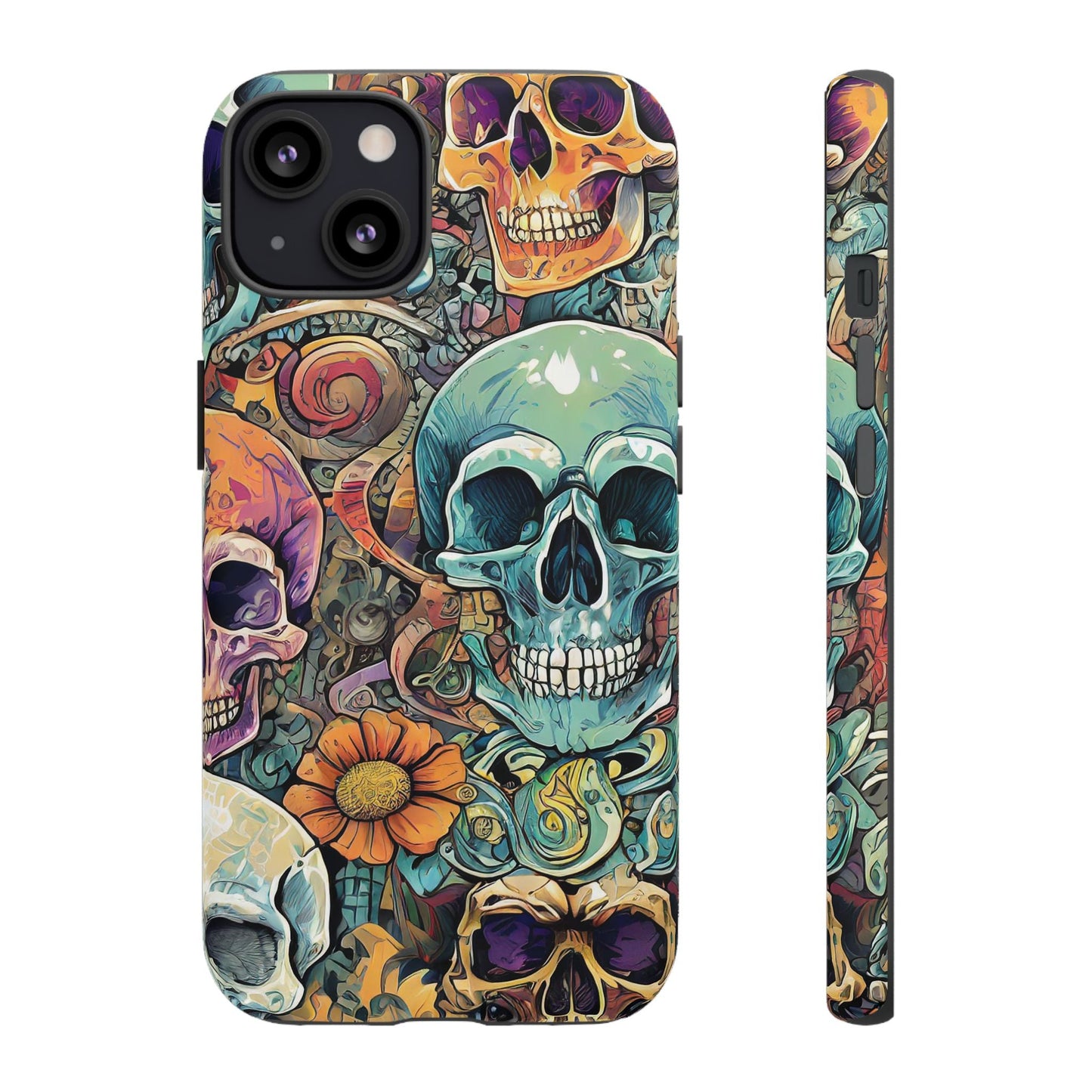 Artistic Skull Collage Tough Phone Case