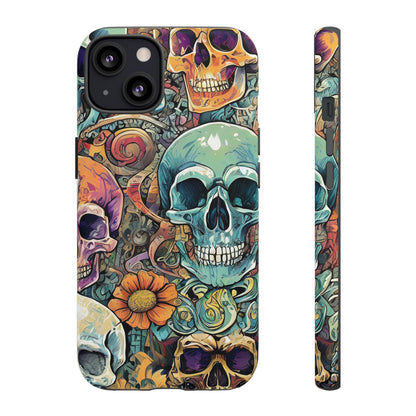 Artistic Skull Collage Tough Phone Case