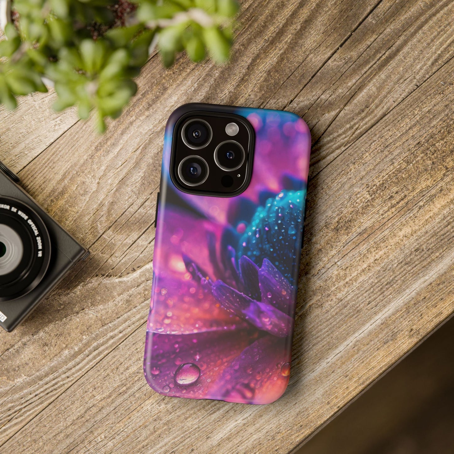 Vibrant Blue And Purple Flower Tough Phone Case