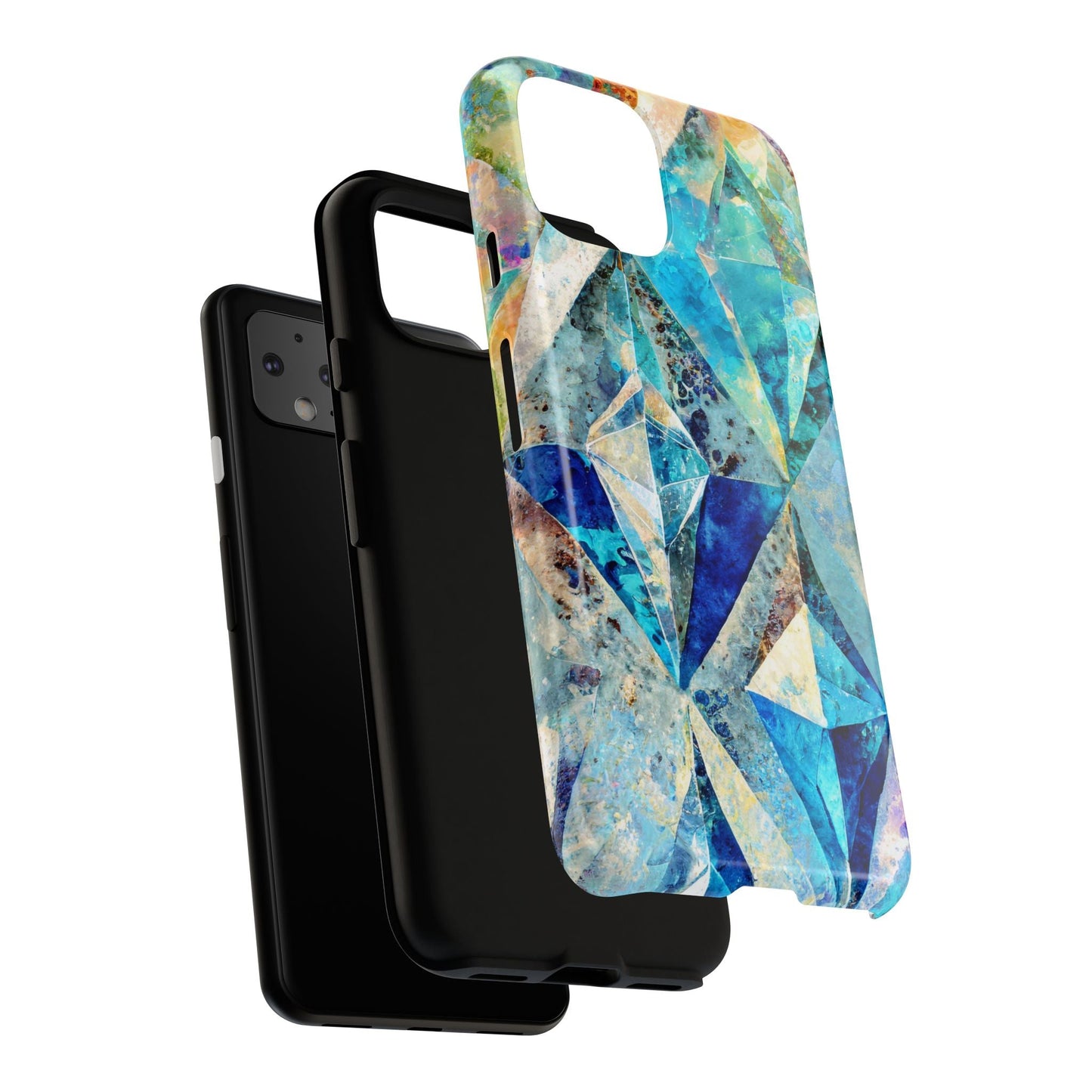 Diamond Blue Abstract Tough Phone Case