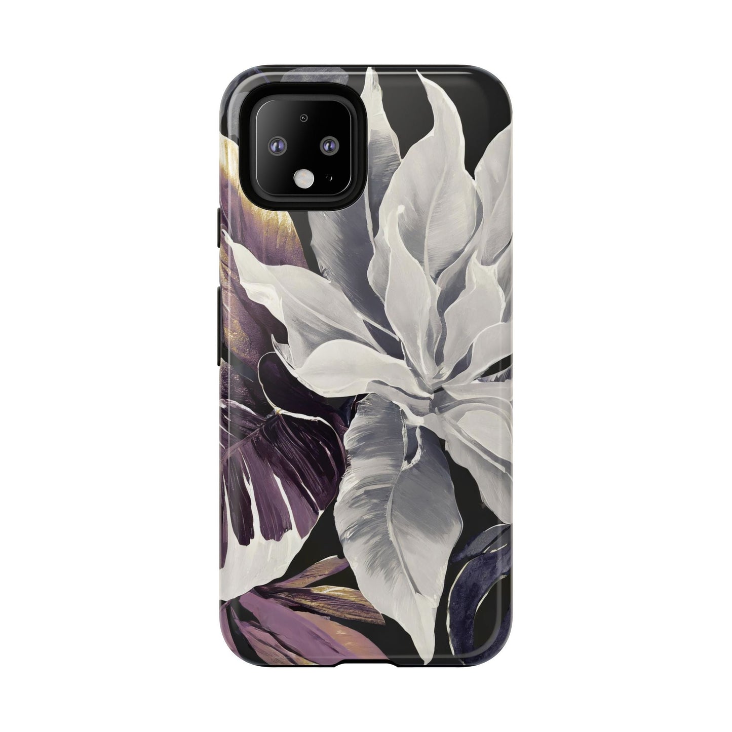 White & Plum Floral Tough Phone Case